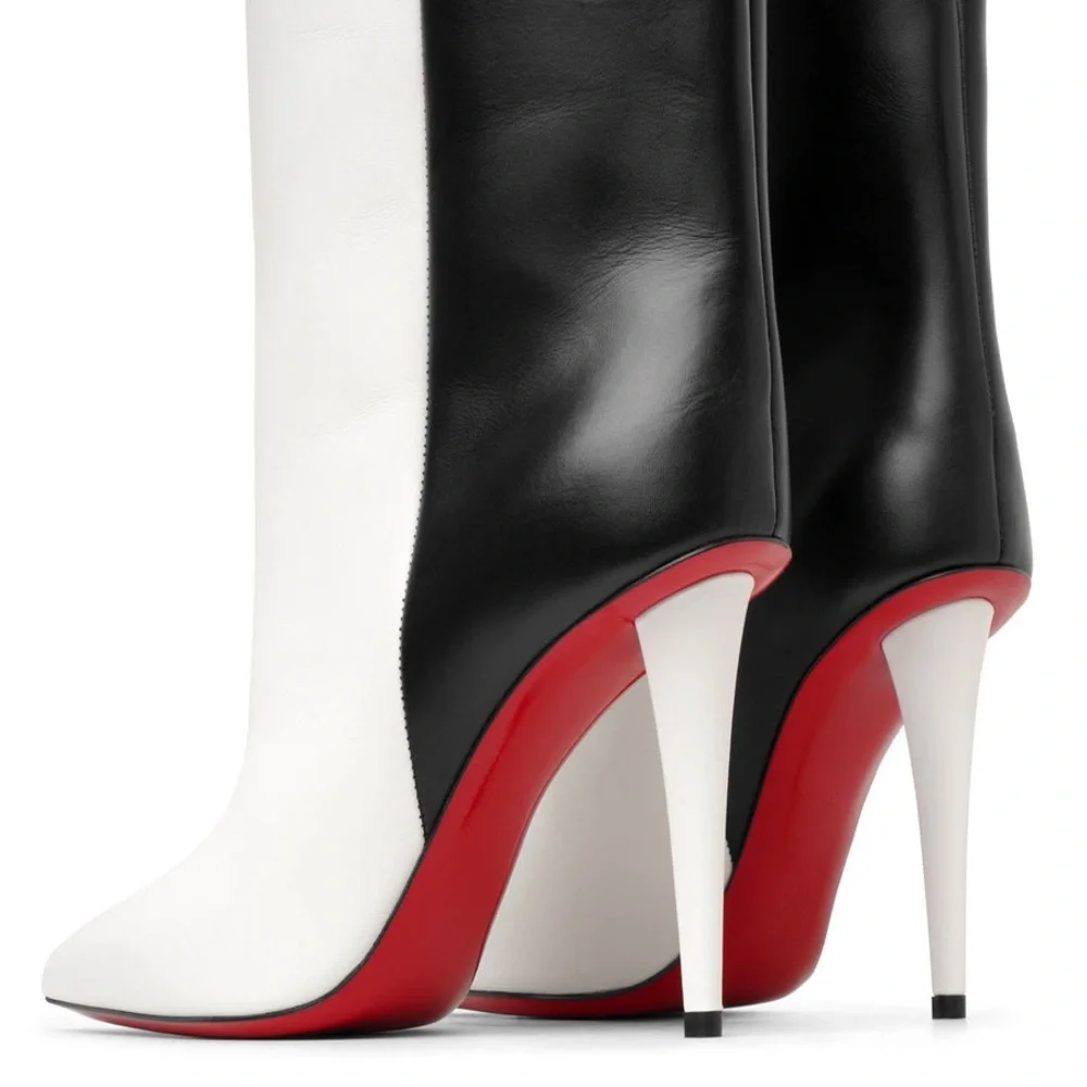 NIB Christian Louboutin Astrilarge Black and White Boots 41 - Picture 3 of 12